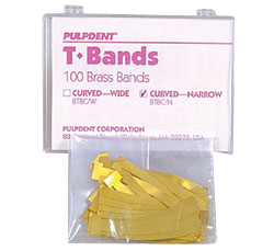T-Bands Brass Staight Narrow 100/pk. Pulpdent - BriteSources