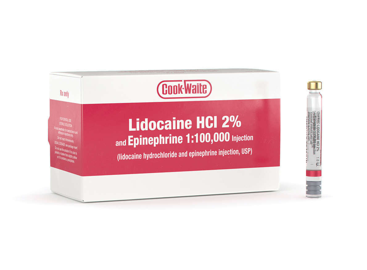 Lidocaine 2% 1:100,00 with Epinephrine 50/bx. - Cook-Waite - BriteSources
