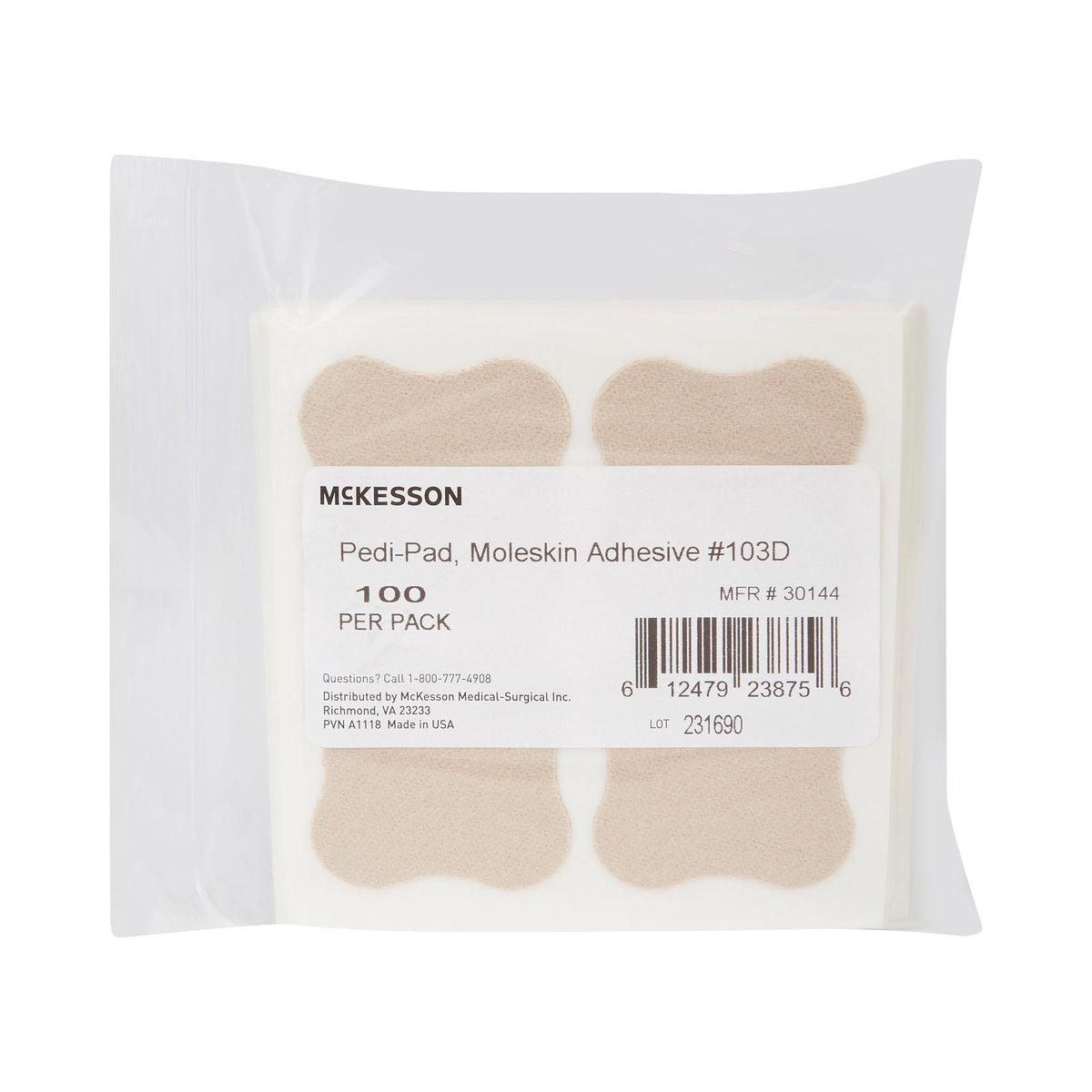 Mckesson Pedi-Pad Beige Protective Pad, Size 103-D, 1000/Cs