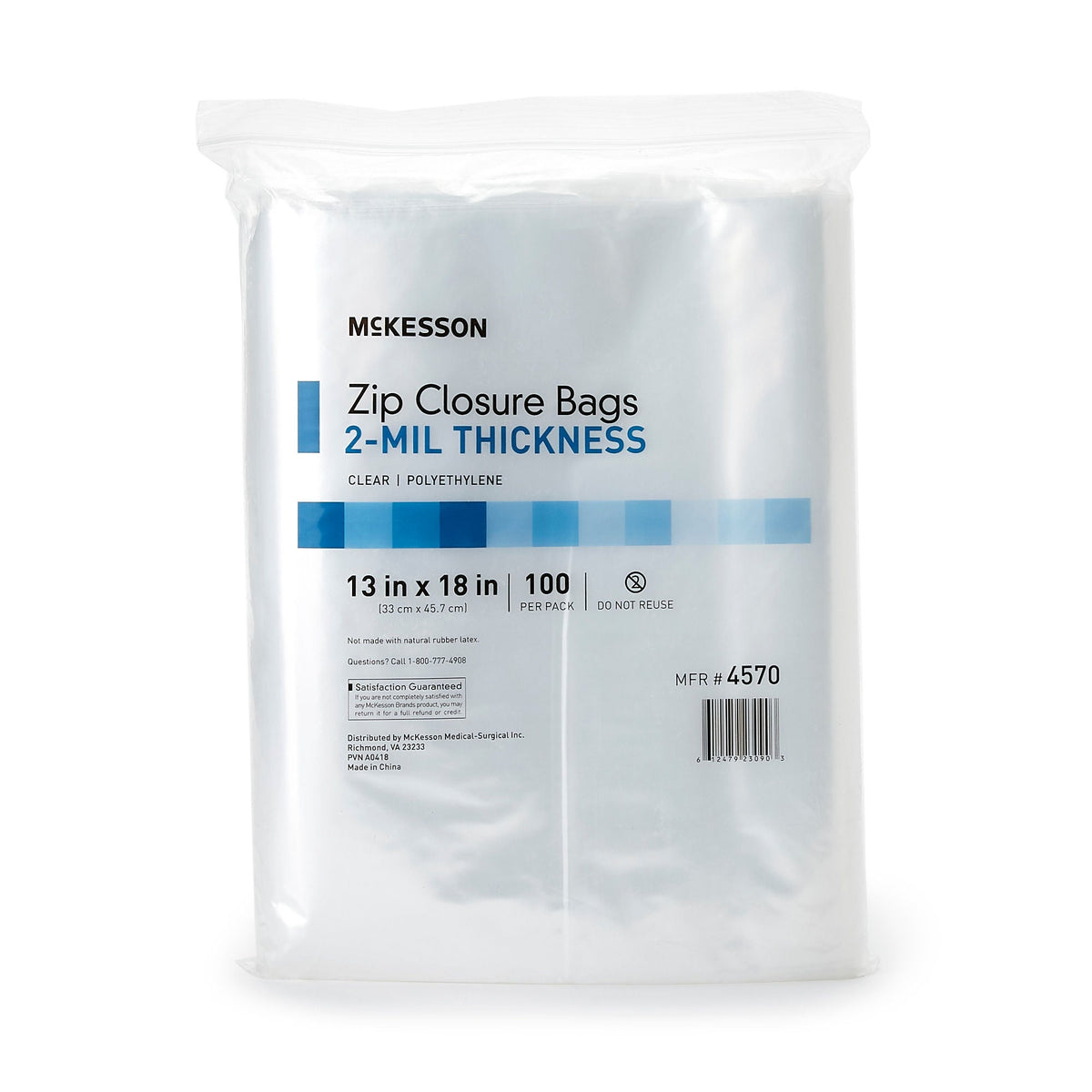 McKesson Zip Closure Bag, 13 x 18 Inch, 100/PK