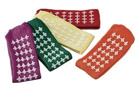 Posey® Fall Management Slipper Socks, Yellow, One Size Fits Most, 12/BX