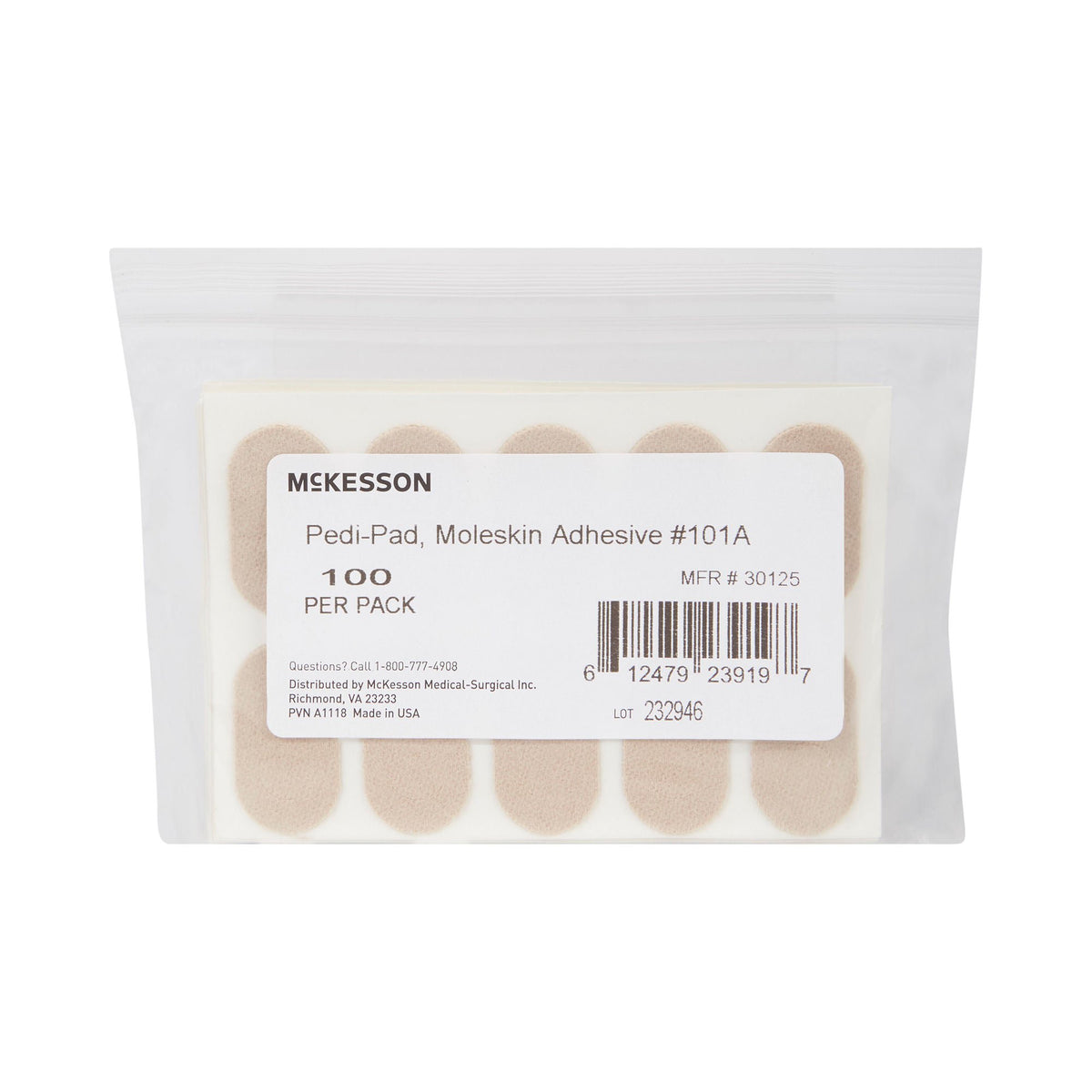 Mckesson Pedi-Pad Beige Protective Pad, Size 101-A, 1000/Cs