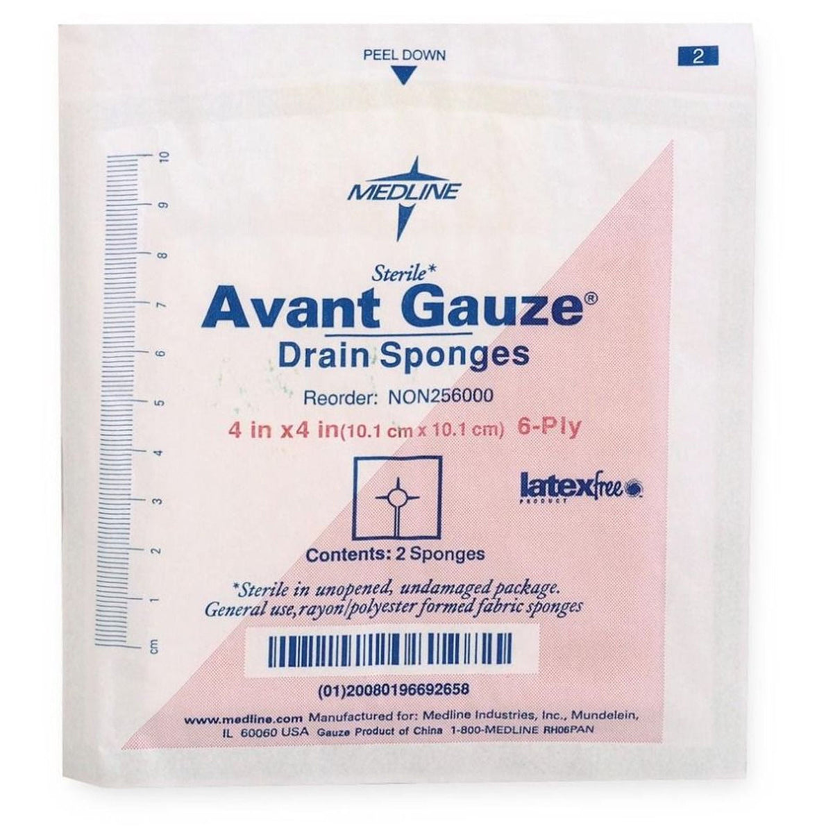 Avant Gauze® Drain Sponge, 4 X 4 Inch, 6-Ply, 300/Cs