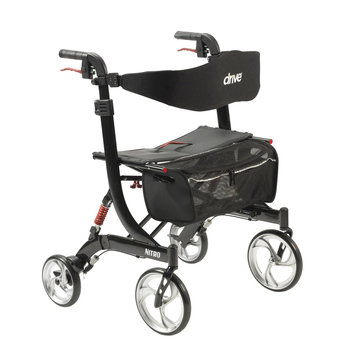 Nitro HD Bariatric Four-Wheel Rollator, Black, 1/EA