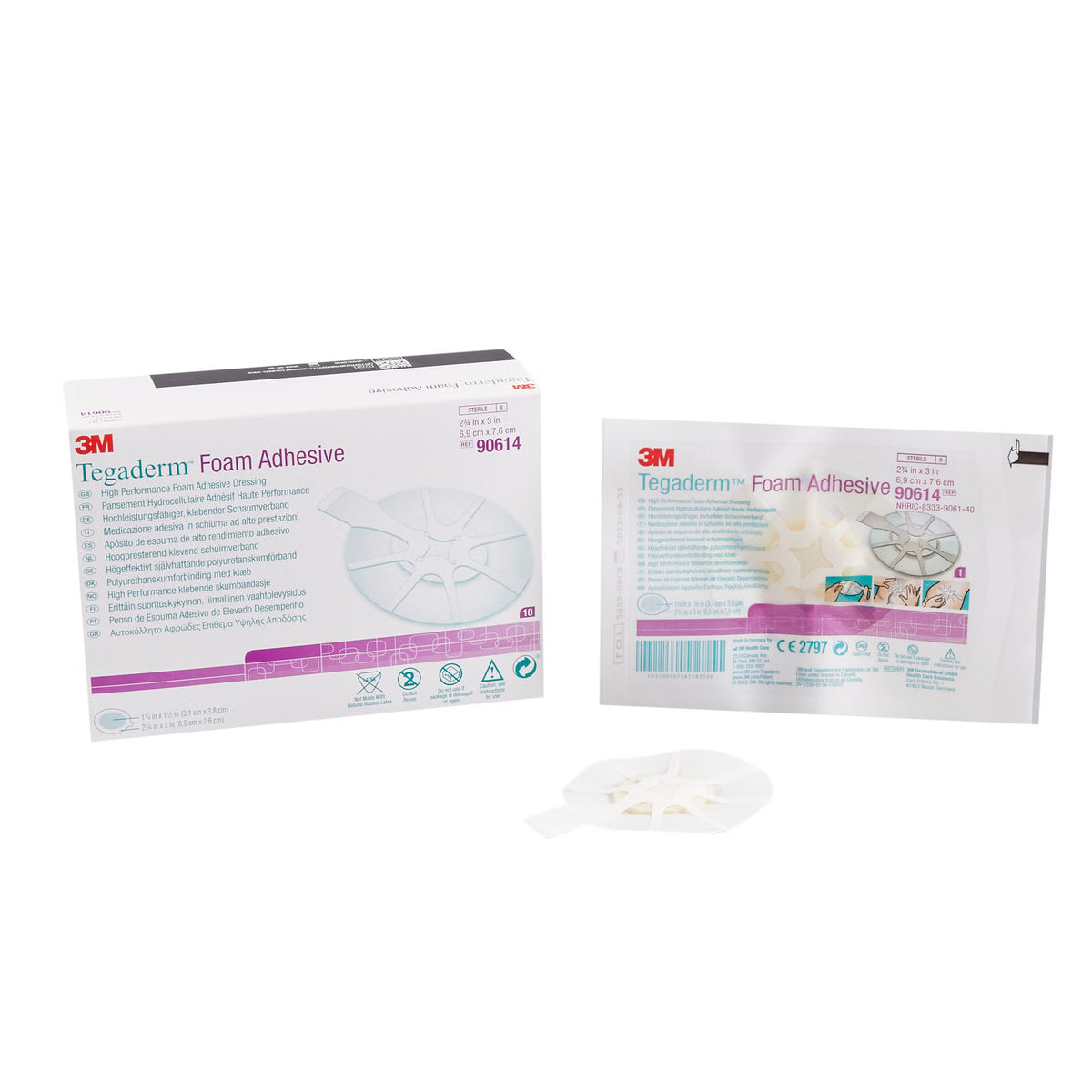 3M™ Tegaderm™ High Performance Adhesive With Border Foam Dressing, 2¾ X 2¾ Inch, 10/Bx