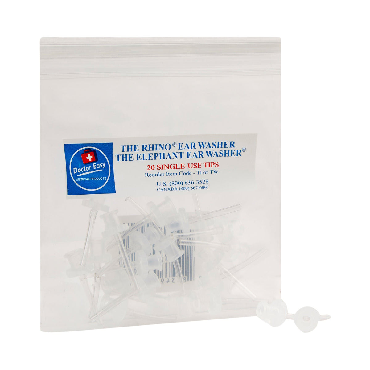 Doctor Easy Elephant Ear Wash System Tips, 20/Pk