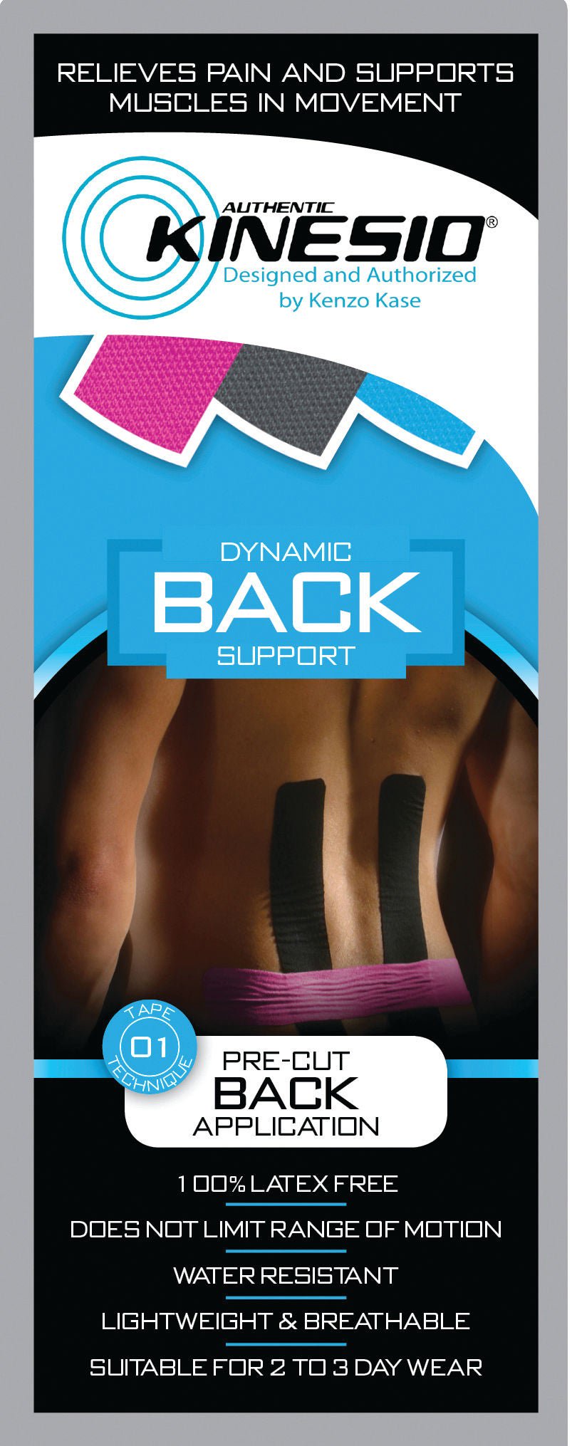 Kinesio® Pre-Cut Kinesiology Tape, 20/Cs
