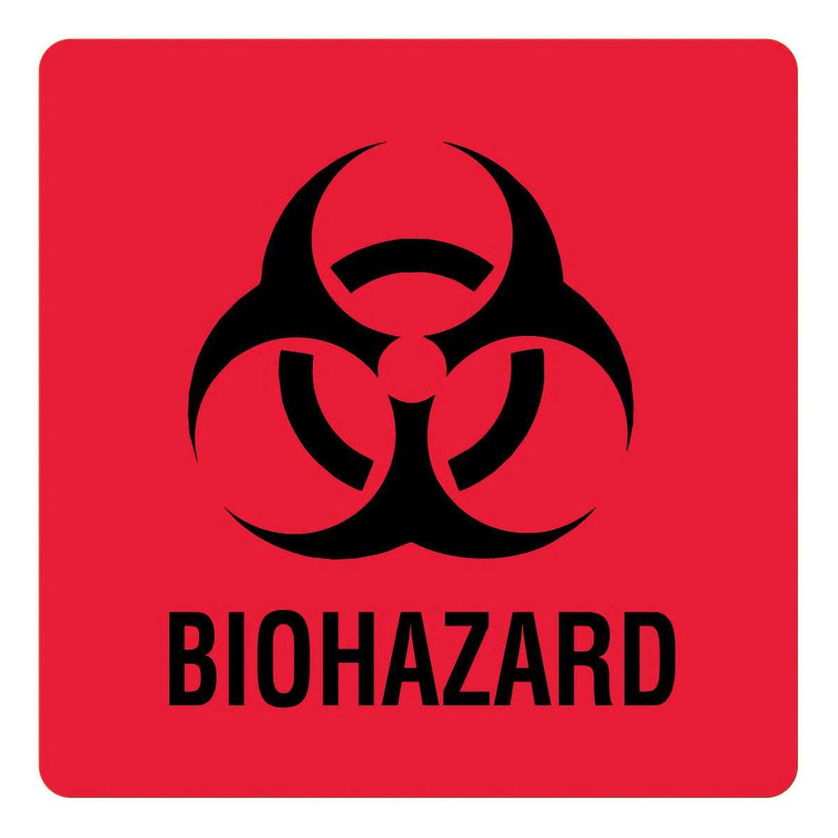 UAL™ Biohazard / Symbol Pre-Printed Label, 3 x 3 Inch, 20/PK