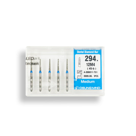 Torpedo, Conical 1.2 mm Dia. Medium Grit Diamond Bur 5 per pack. 294.12M4 - Osung USA
