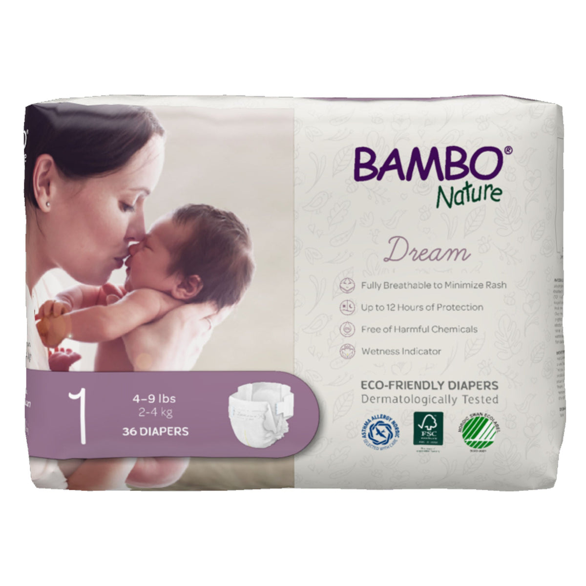 Bambo® Nature Diaper, Size 1, 216/CS