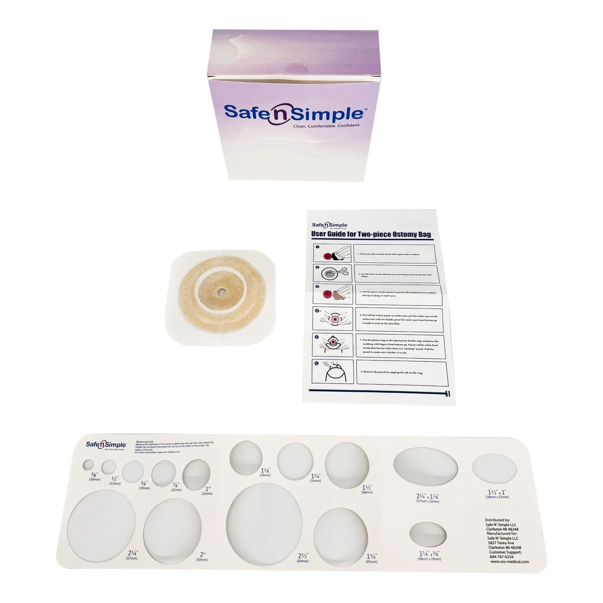 Wafer, Ostomy 2Pc Std Tape Collar Wht 1 3/4" (10/Bx 8Bx/Cs), 80/Cs