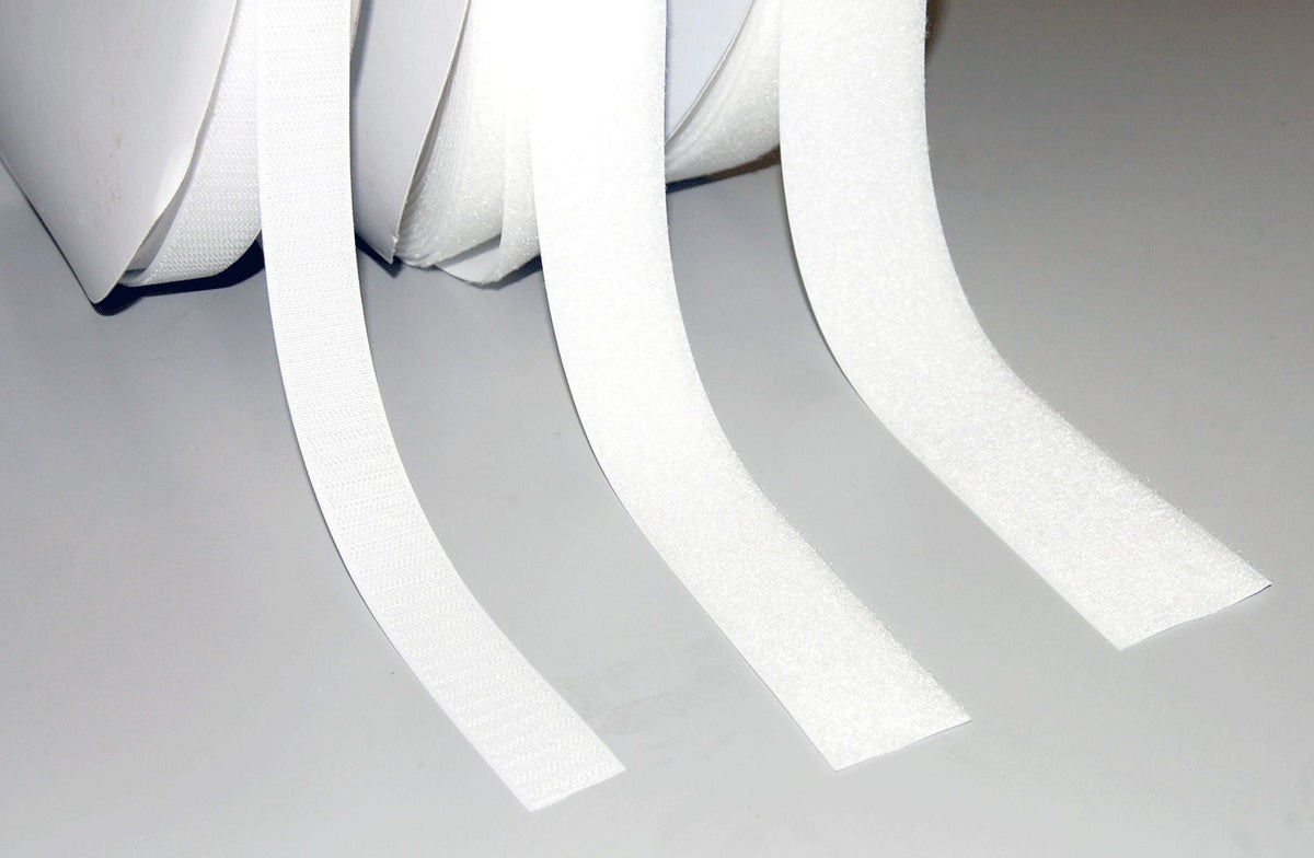 Hook, Adhesive Wht 1"X25Yd D/S, 1/Rl
