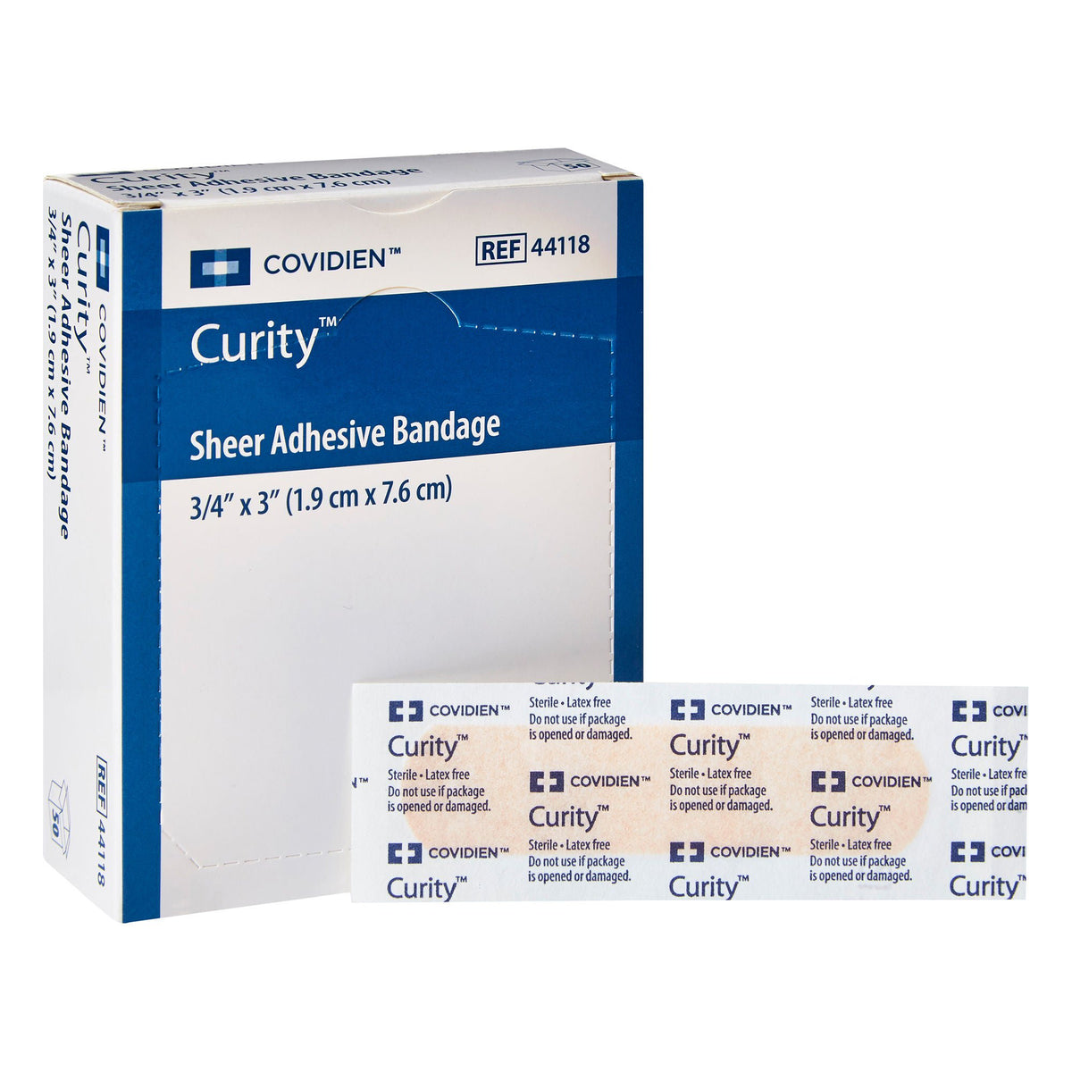 Curity™ Sheer Adhesive Strip, ¾ X 3 Inch, 3600/Cs