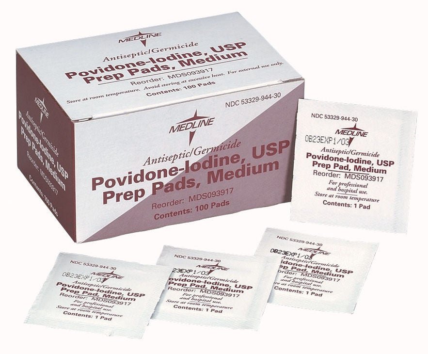 PAD, PVP PREP MED (100/BX 10BX/CS) MEDLNE, 100/BX