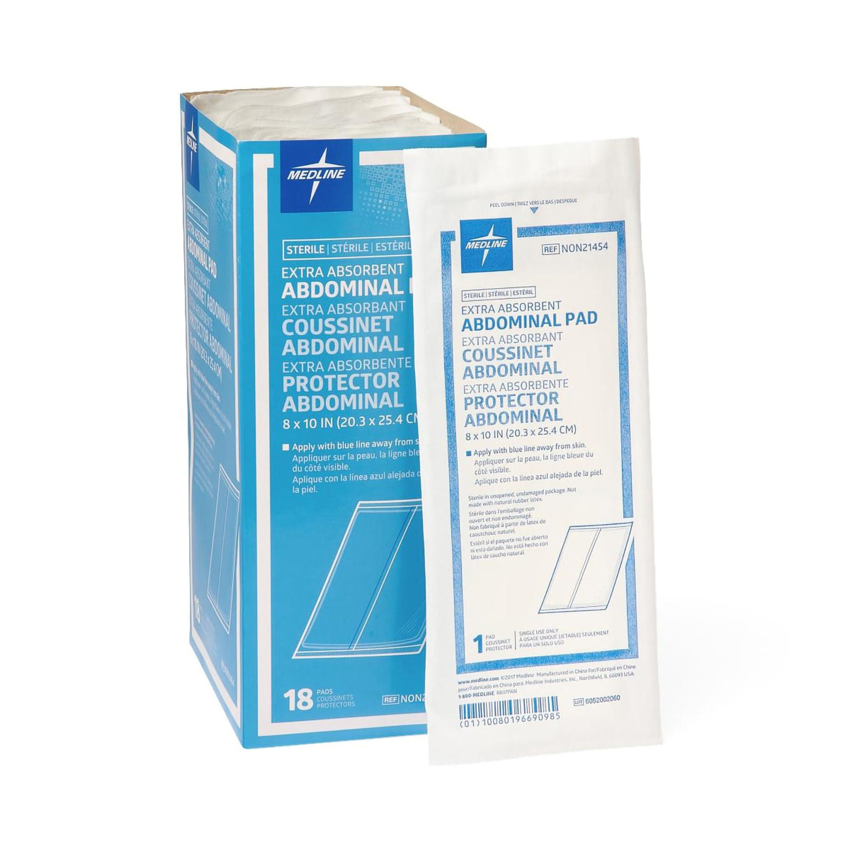 Medline Sterile Abdominal Pad, 8 X 10 Inch, 360/Cs