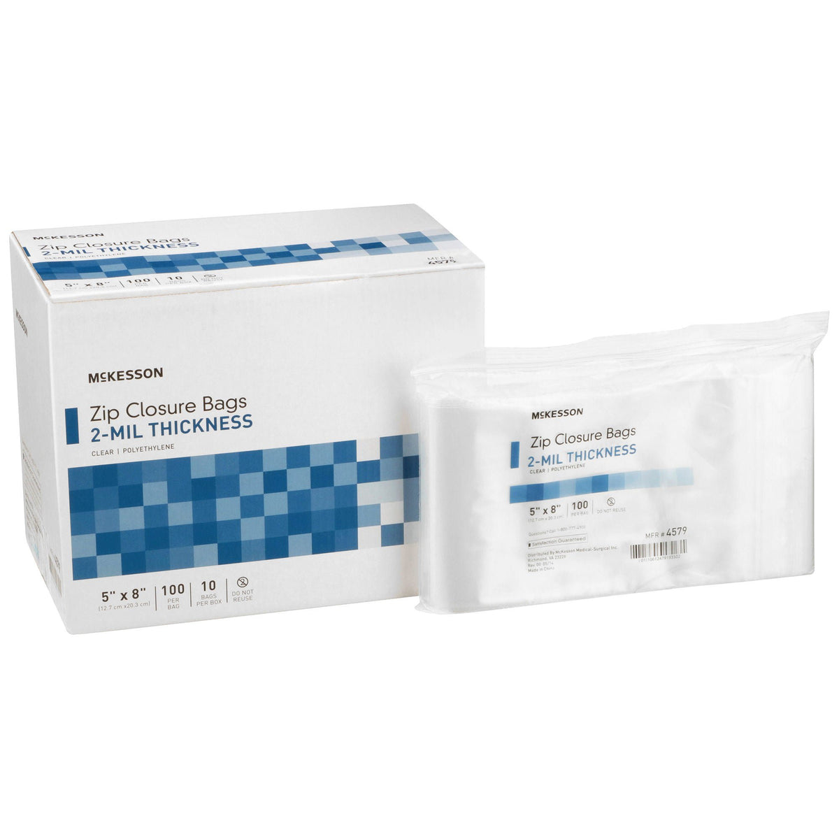 McKesson Zip Closure Bag, 5 x 8 Inch, 40/CS