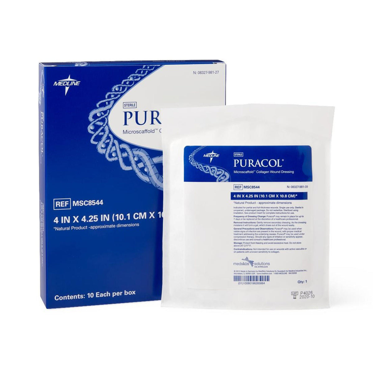 Puracol™ Collagen Dressing, 4 X 4¼ Inch, 50/Cs