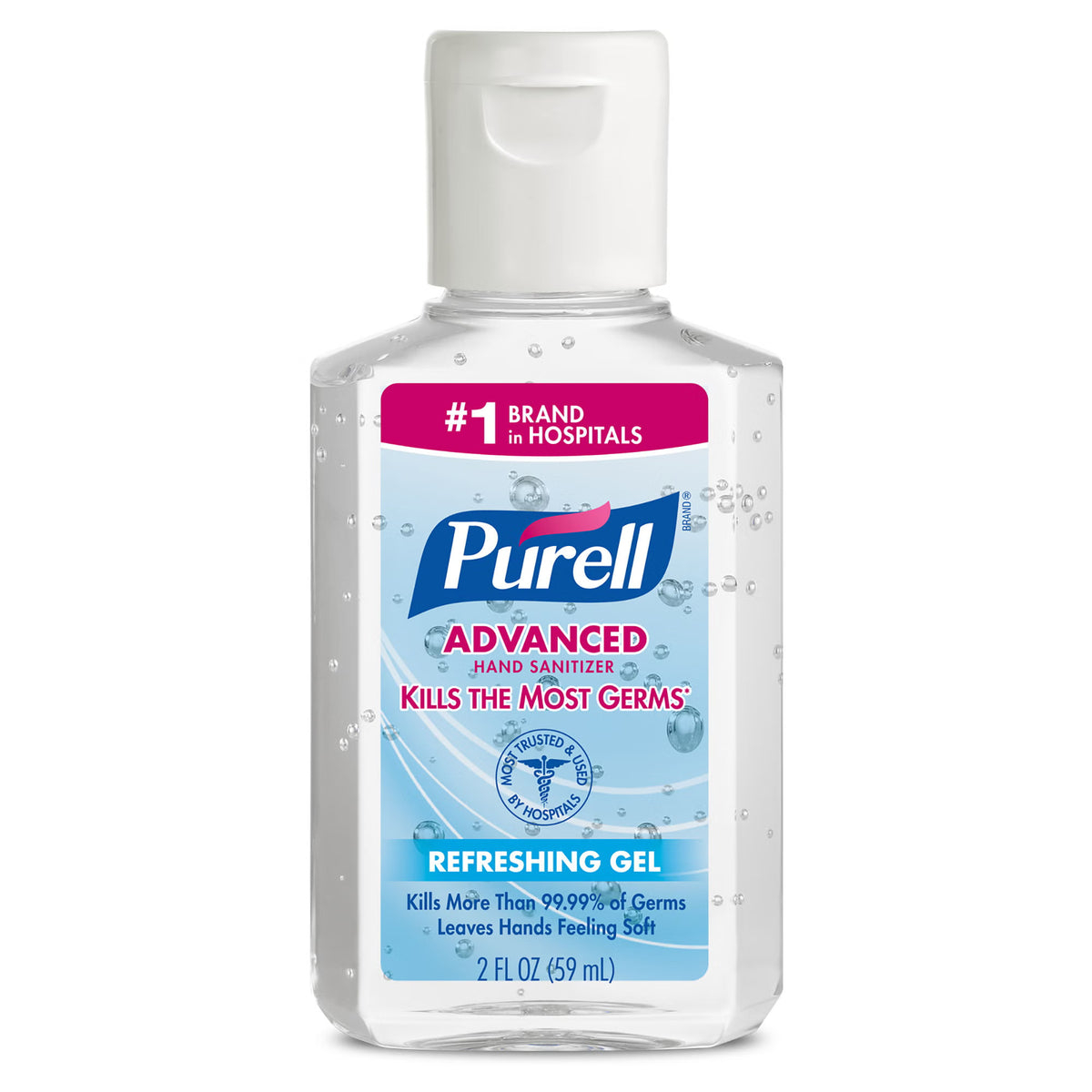 Purell® Advanced Hand Sanitizer 70% Ethyl Alcohol Gel, 2-Ounce Bottle, 24/Cs