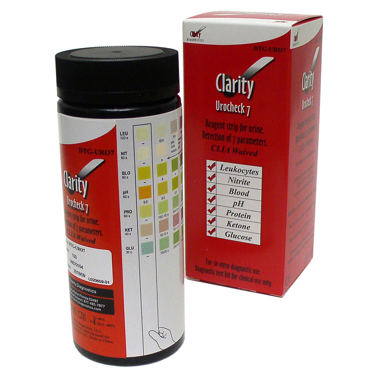 Clarity® Urocheck 7 Urine Reagent Strip, 1/BX