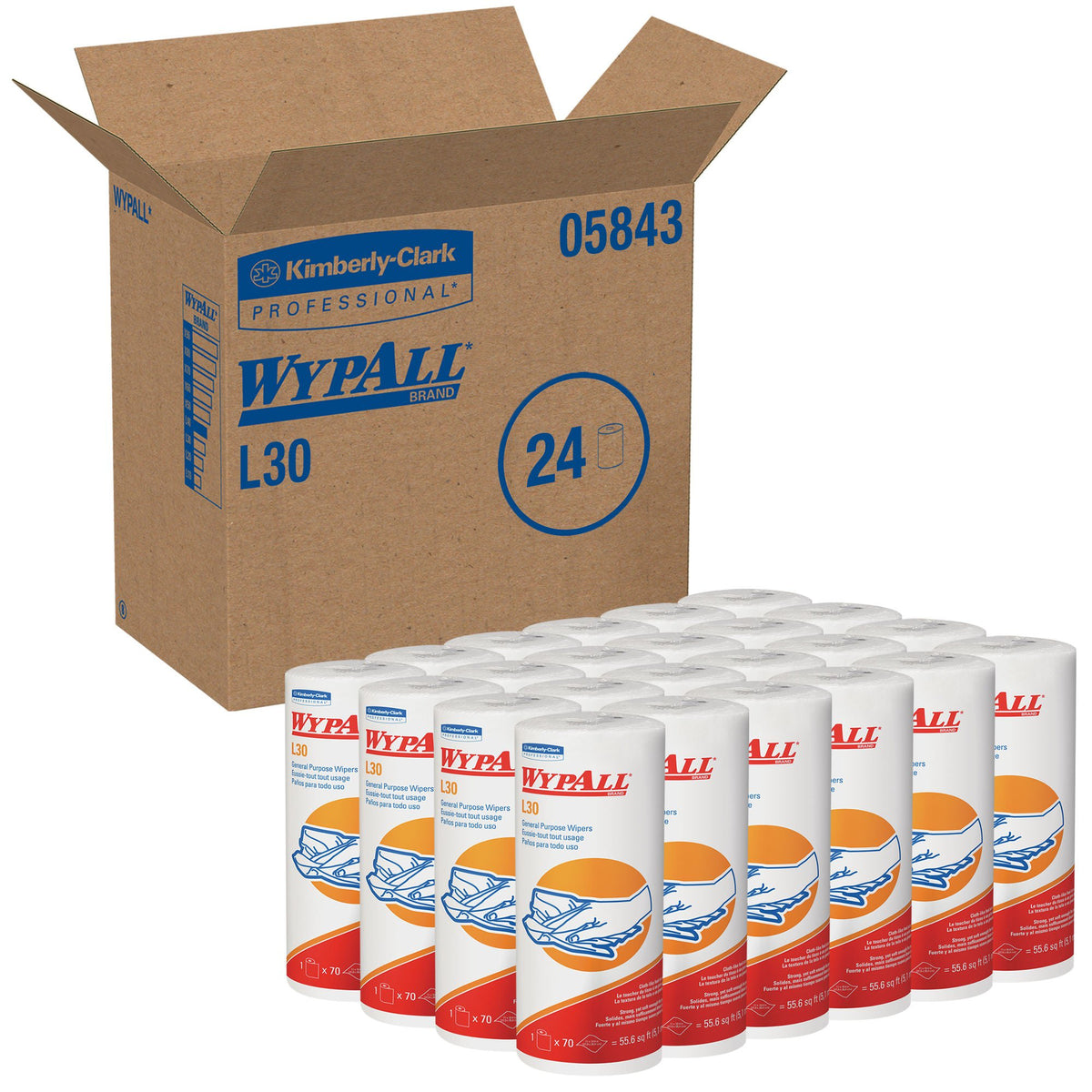 Wiper, Wypall L30 11"X10.4" (70/Rl 24Rl/Cs) Kclapc, 24/Cs