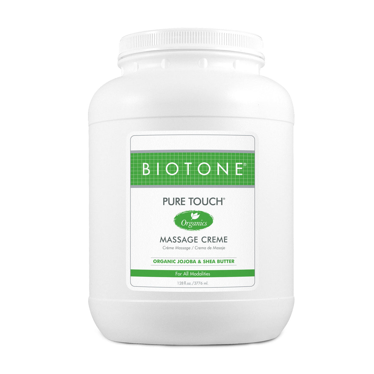 Biotone® Pure Touch Massage Crème With Jojoba Oil And Shea Butter, 1-Gallon Jar, 4/Cs