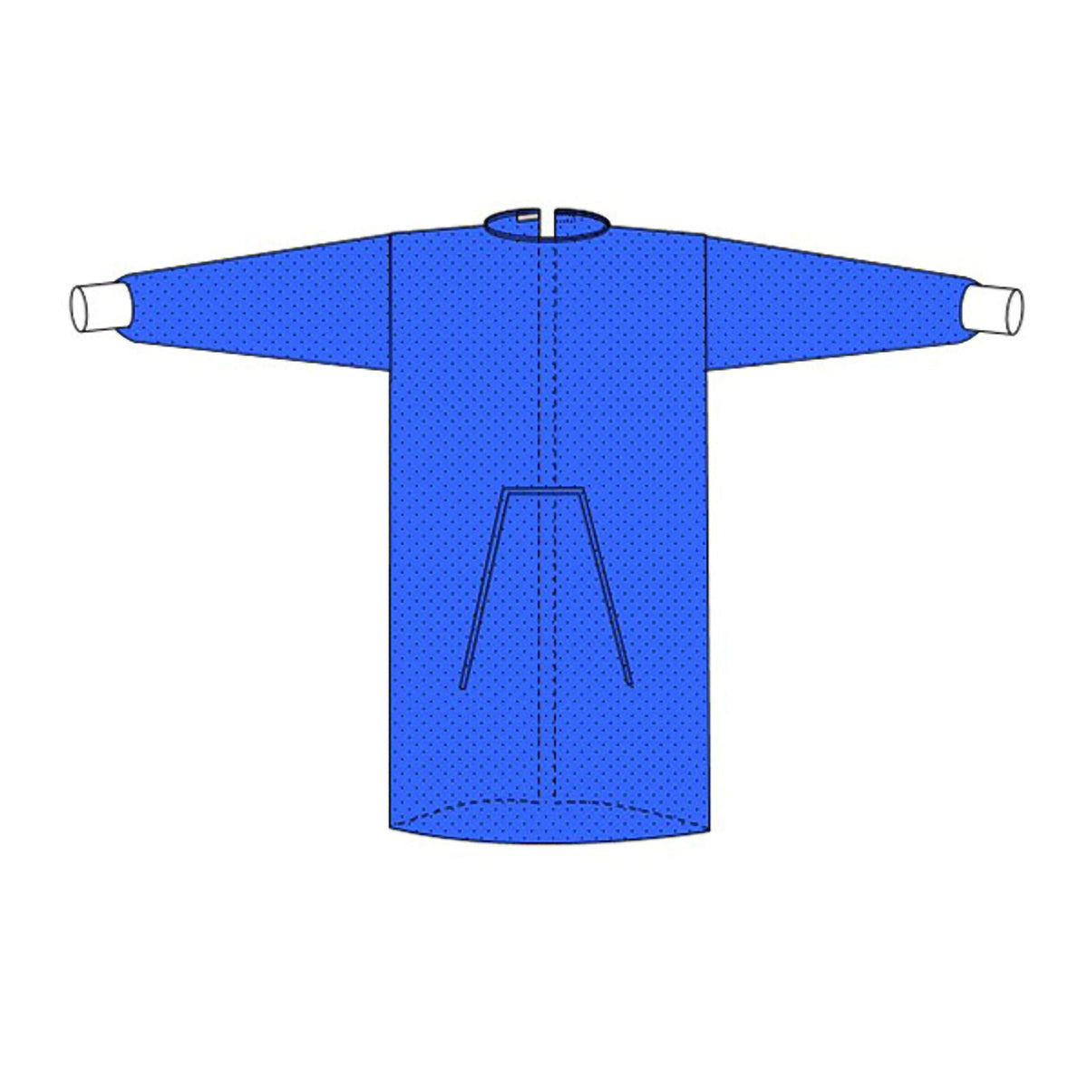 Gown, Cover Knit Cuff Blu Xlg(10/Bg 10Bg/Cs), 100/Cs