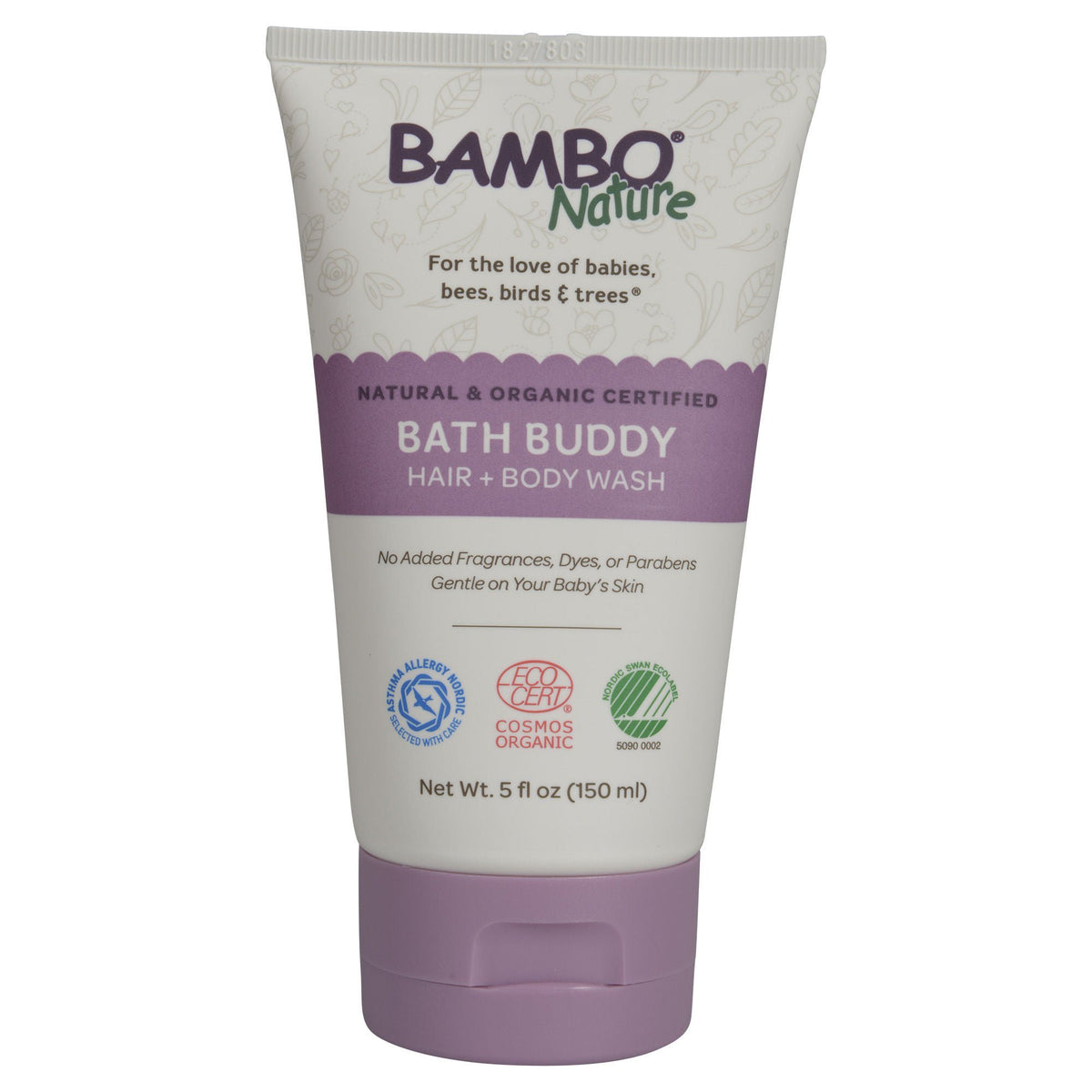 Bambo® Nature Bath Buddy Hair And Body Wash For Babies, Unscented, 5-Ounce Tube, 6/Bx