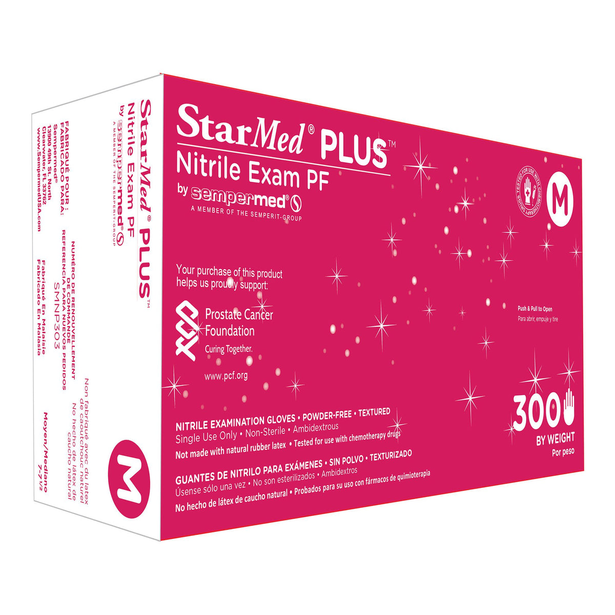Starmed® Plus™ Nitrile Exam Glove, Medium, Blue, 300/Bx