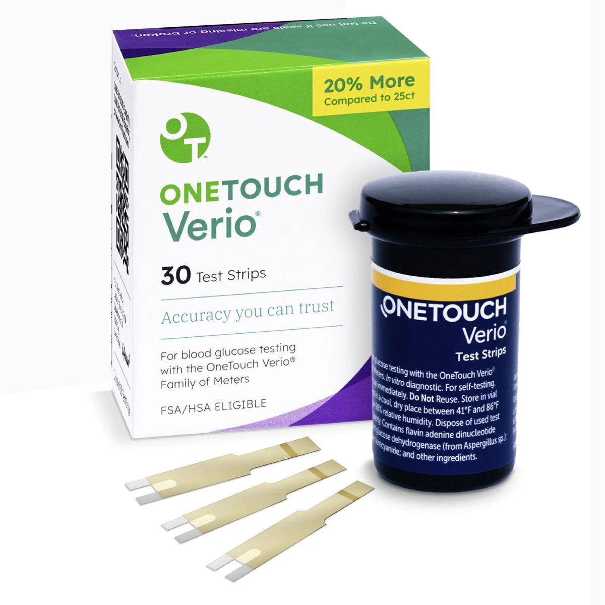 Onetouch Verio Flex® Blood Glucose Test Strips, 1/Ea