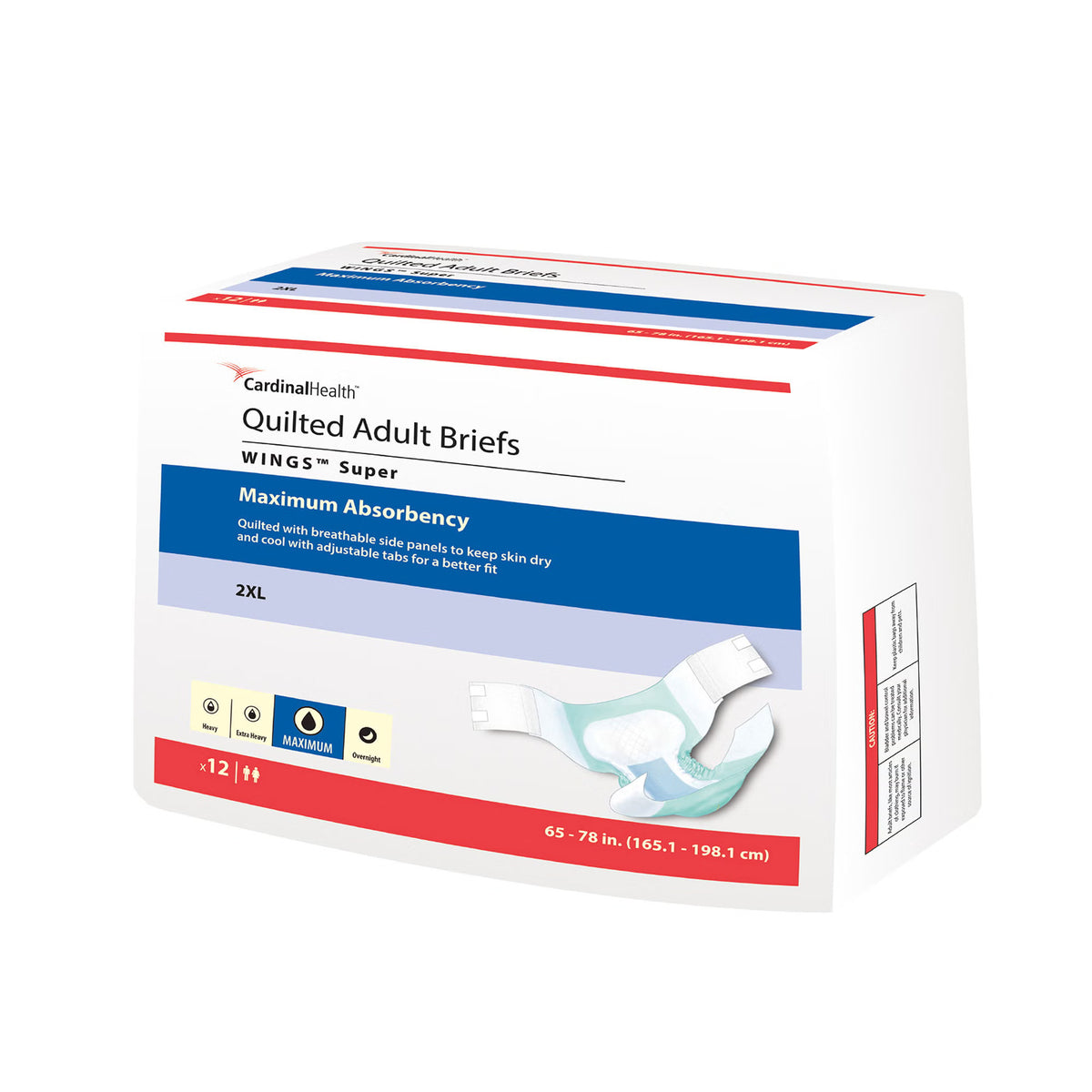 Wings™ Super Maximum Absorbency Incontinence Brief, 2X-Large, 4/Cs