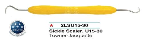 Dental Sickle Scaler, Towner Jac, Autoclavable Silicone Handle, U15-30 - Osung USA