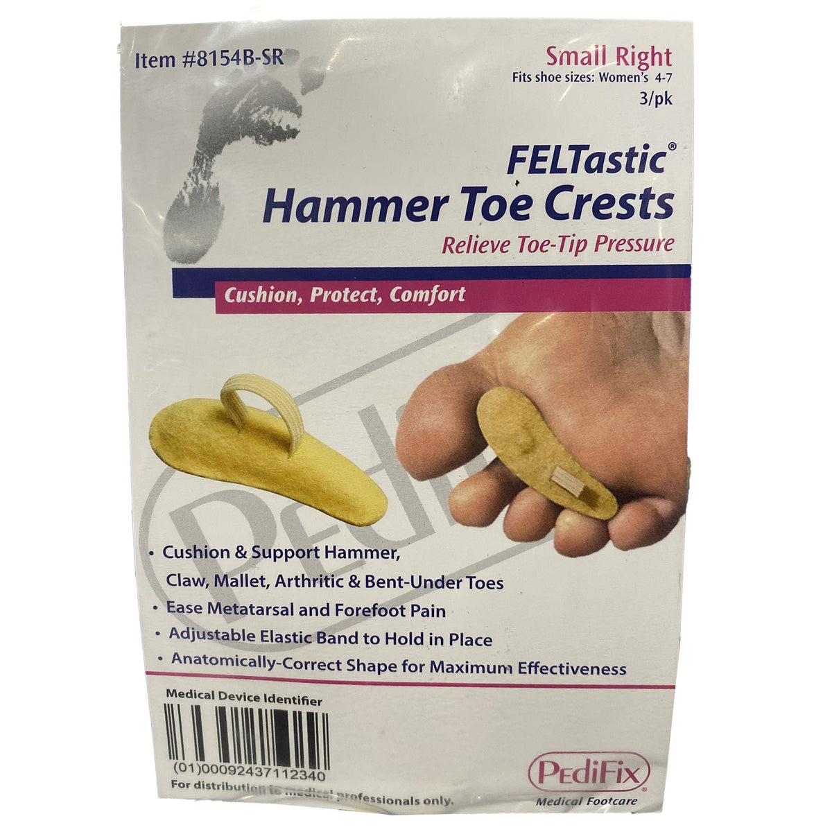Pedifix® Right Pull-On Hammer Toe Crest For Right Foot, Small, 1/Pk