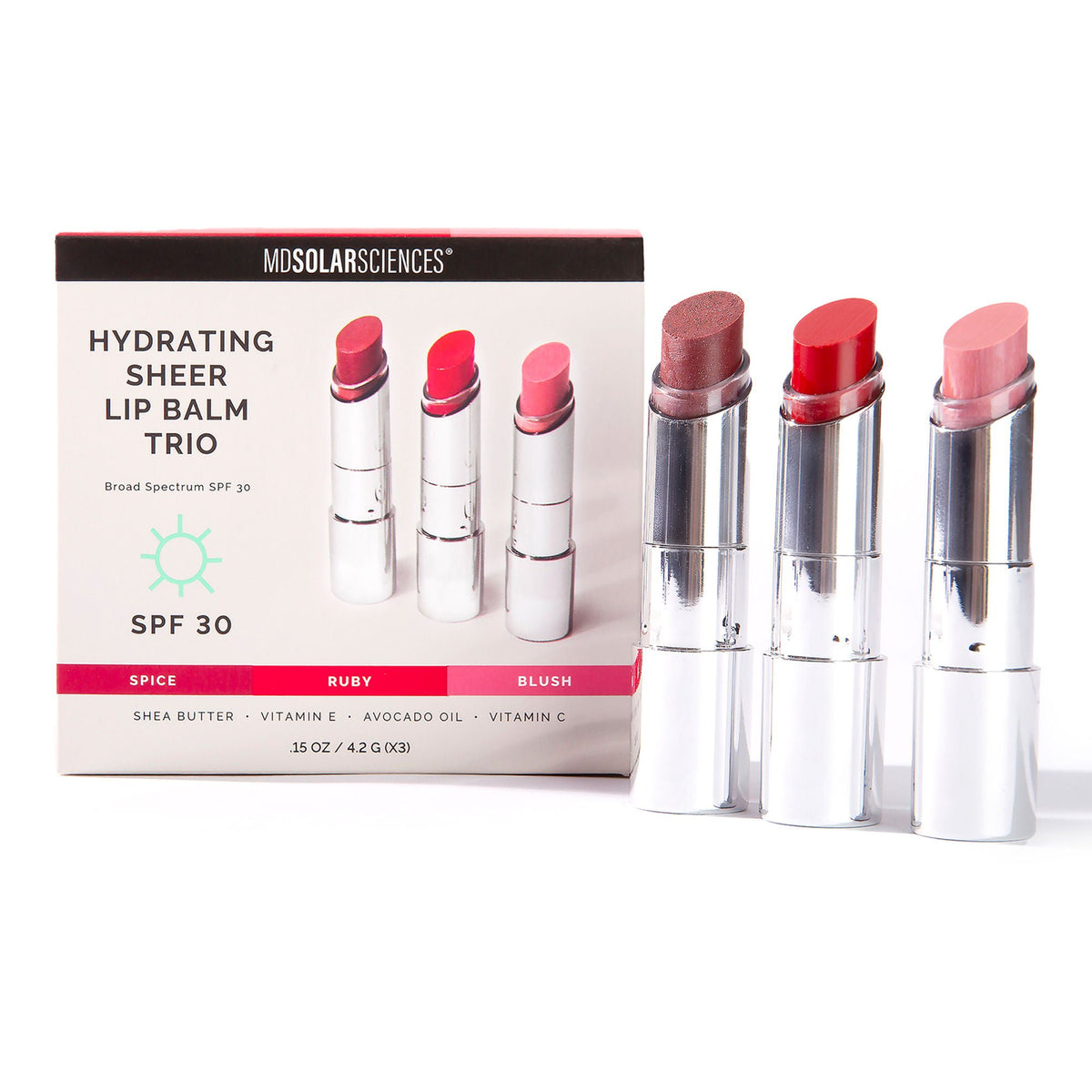 Mdsolarsciences® Hydrating Sheer Lip Balm, Vivids Trio, 1/Ea
