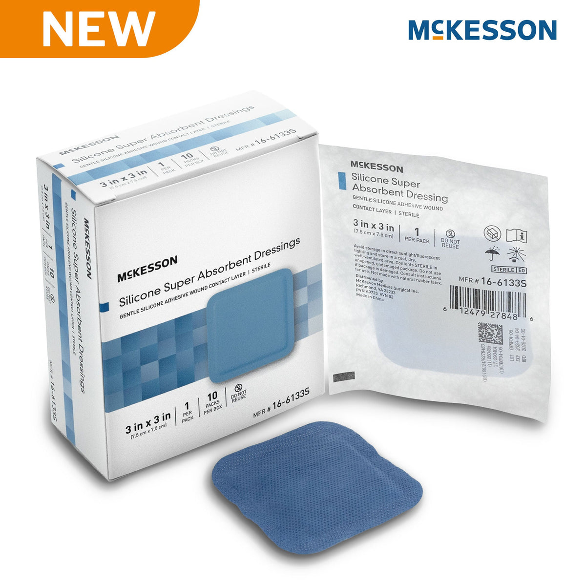 Mckesson Medsurg Dressing N/Brdr 3"X3", 10/Bx
