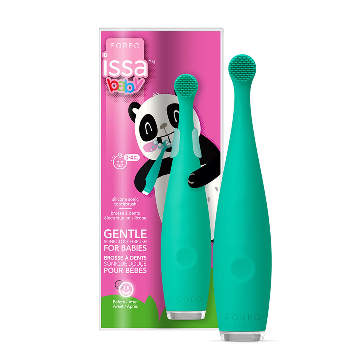 Issa™ Baby Soft Silicone Sonic Toothbrush, Kiwi Green Panda, 1/Ea