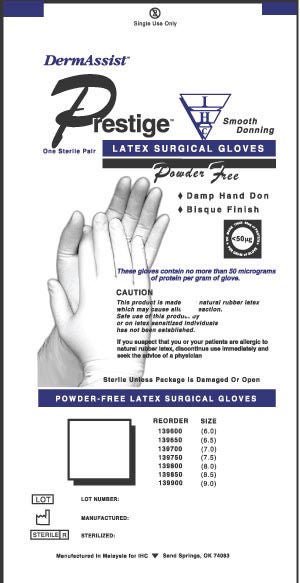 DermAssist® Prestige® DHD Latex Surgical Glove, Size 6, Ivory, 50/BX