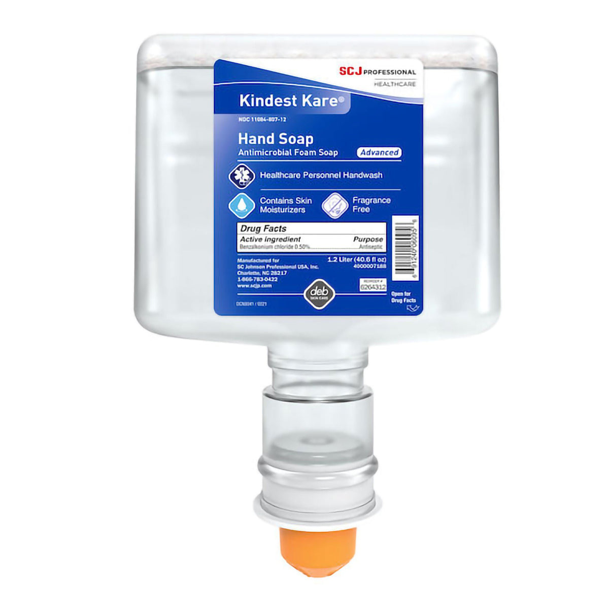 Kindest Kare® Advanced Bzk Antimicrobial Soap Refill Bottle For 155909 Dispenser, 3/Cs