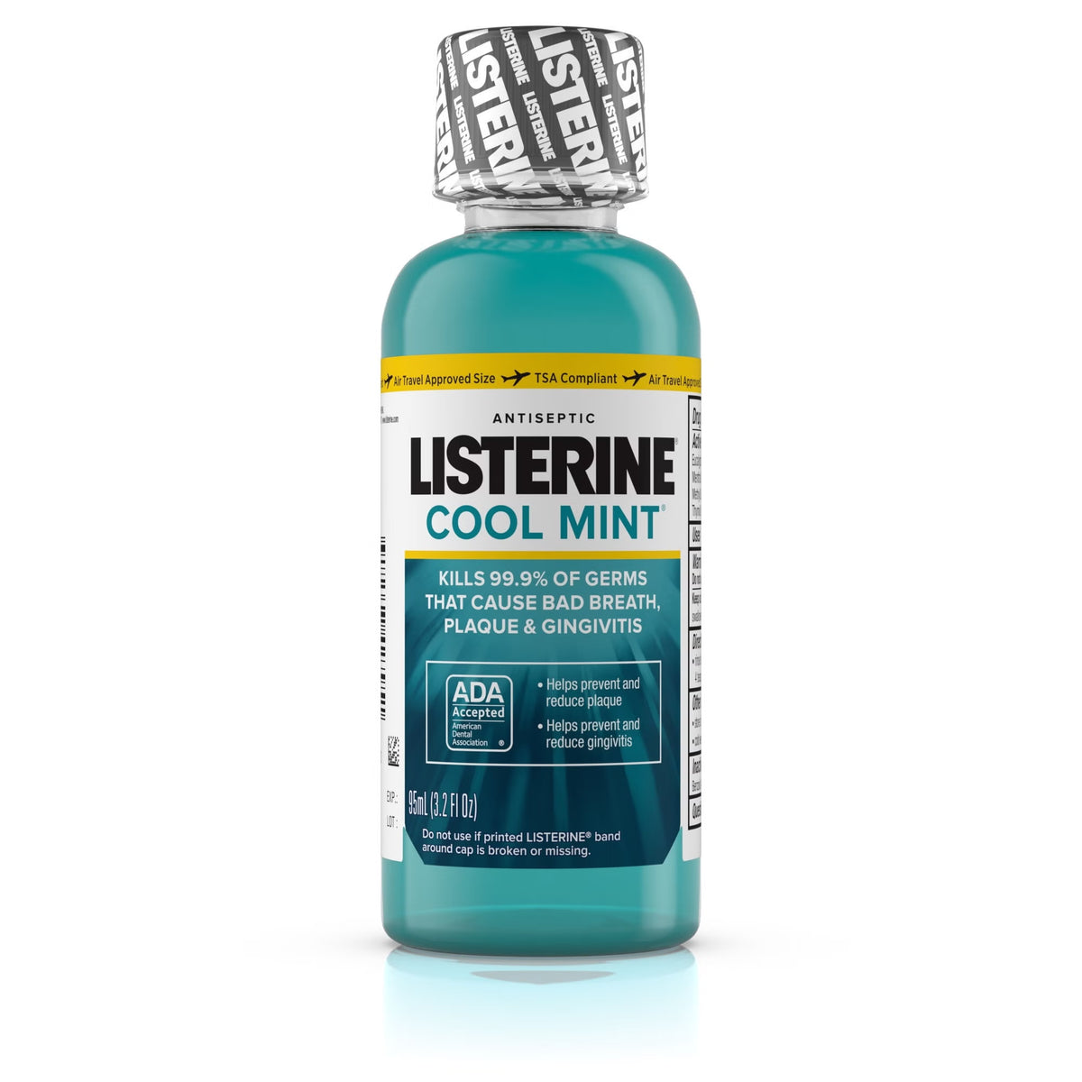 Listerine® Cool Mint® Antiseptic Mouthwash, 3.2 Oz. Bottle, 24/Cs