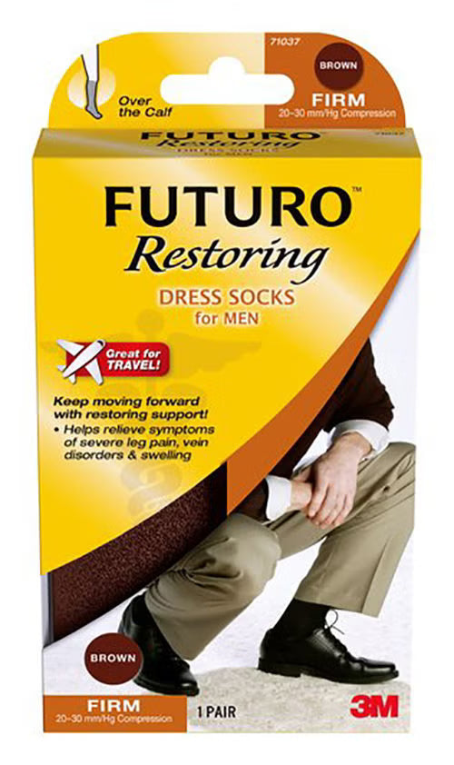 3M™ Futuro™ Lifestyle Compression Firm Dress Socks For Men, Black, X-Large, 1/Pr