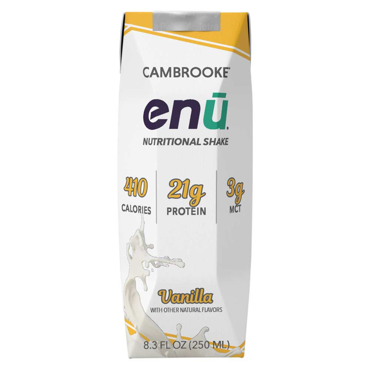 Enu® Vanilla Nutritional Shake, 8.5-Ounce Carton, 24/Cs