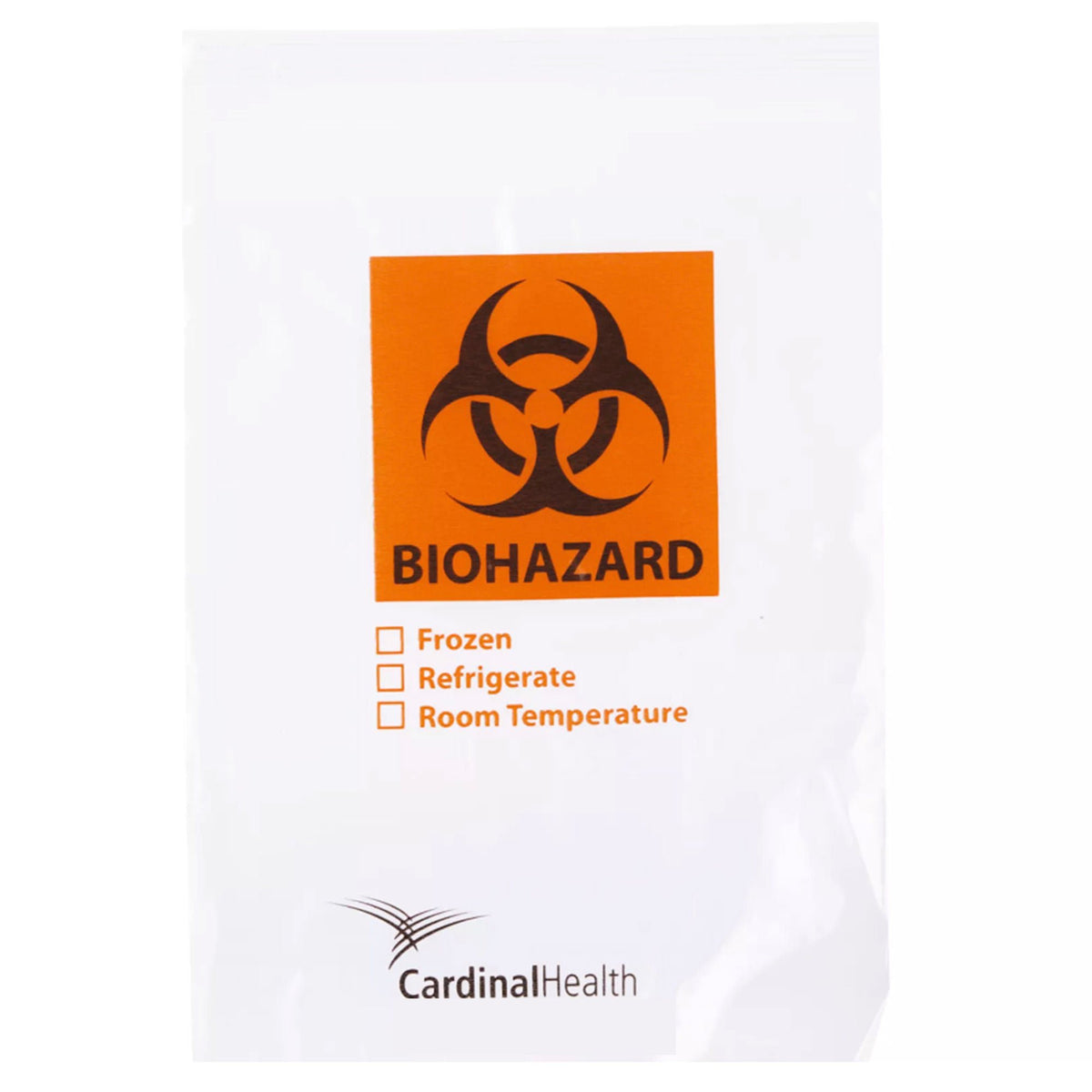Cardinal™ Specimen Transport Bag, Biohazard Pictogram, Zip Closure, 6 x 9 Inch, 1000/CS