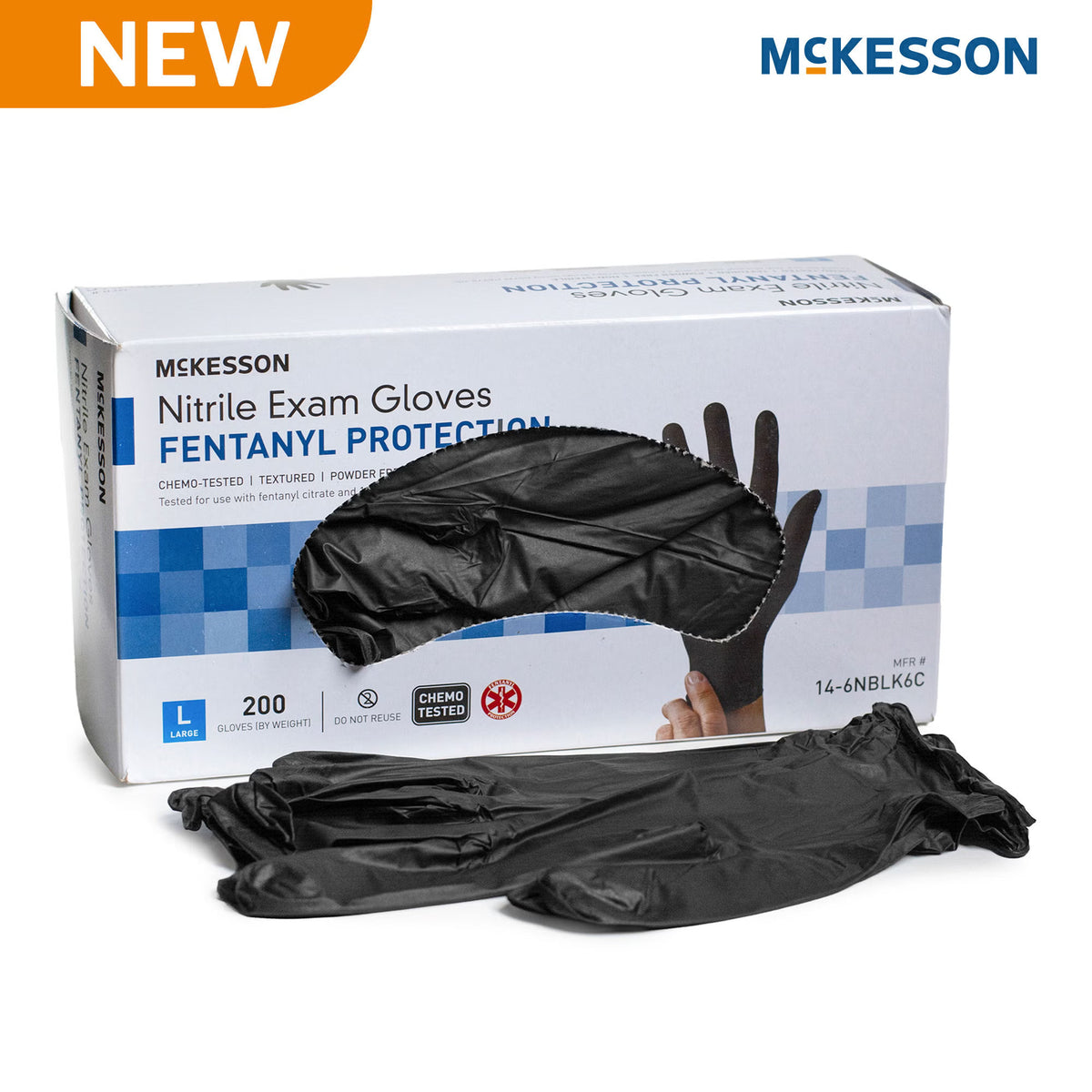 Mckesson Confiderm® 6.8C Nitrile Exam Glove, Large, Blue, 2000/Cs