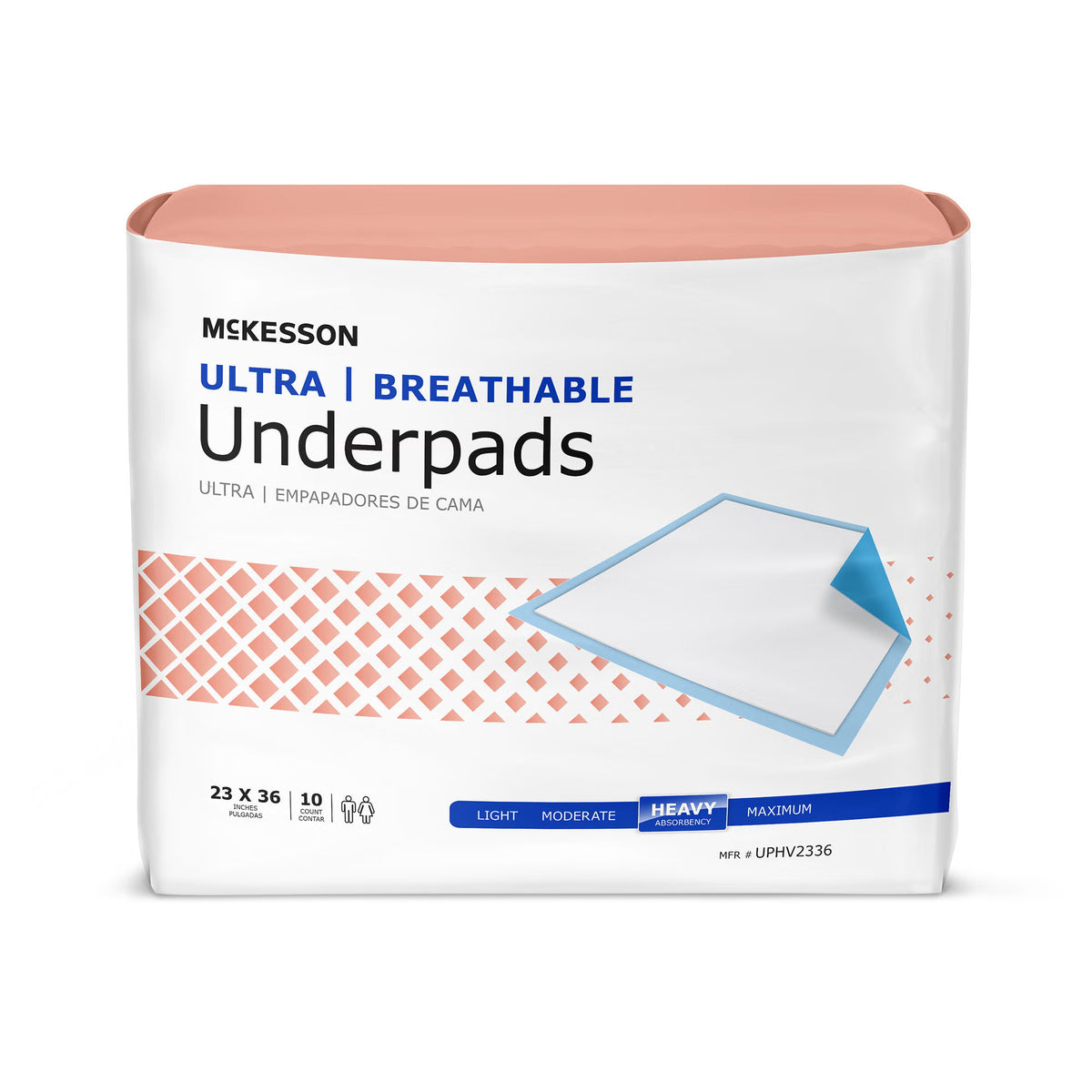 McKesson Ultra Breathable Heavy Absorbency Low Air Loss Underpad, 23 x 36 Inch, 60/CS