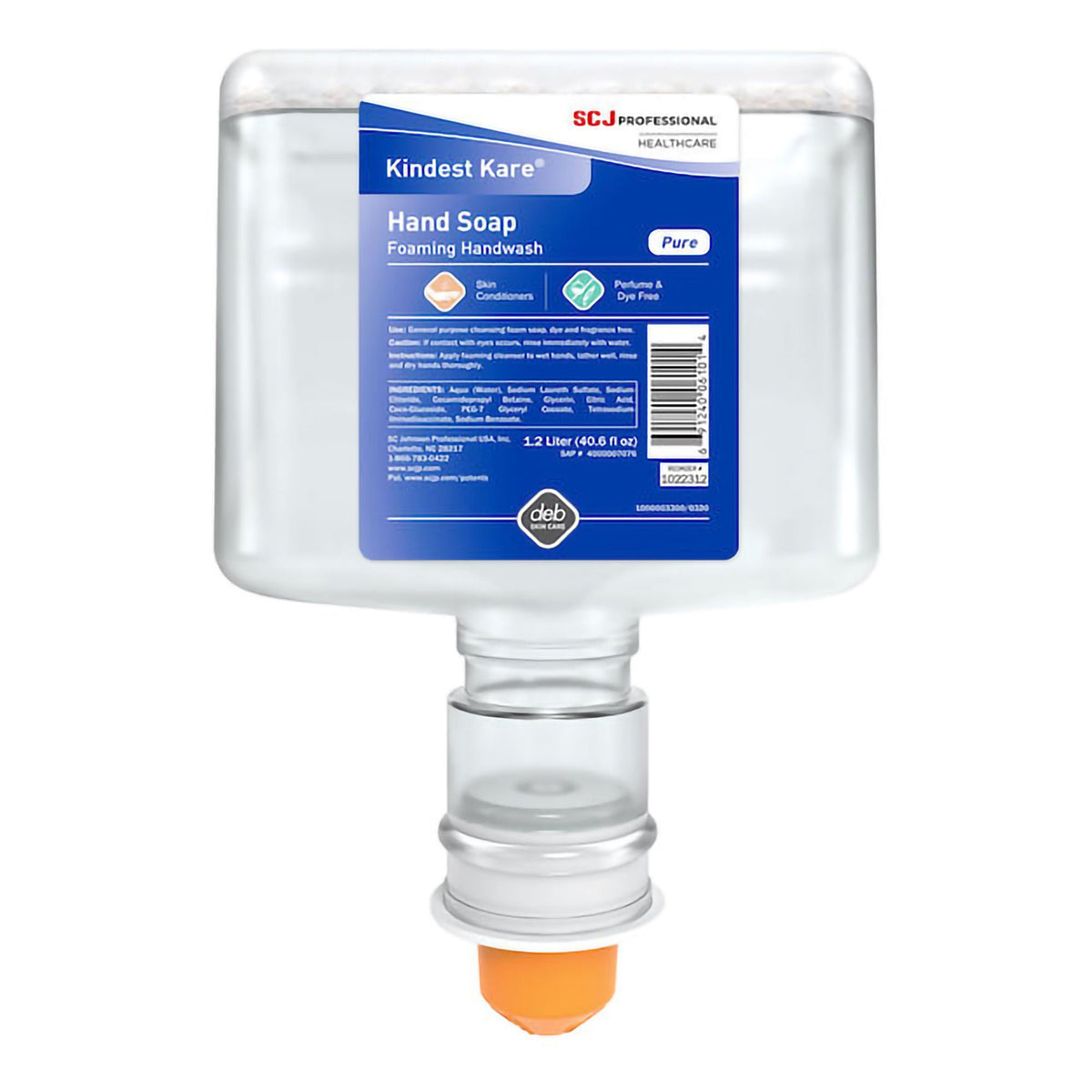 Soap, Hand Kindest Kare Pure Foam 1.2L (3/Cs), 3/Cs