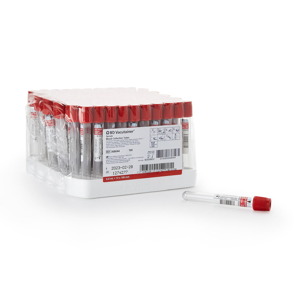 Tube, Bld Col Clot Red 6Ml Plas Vacutainer (100/Pk 10Pk/Cs), 100/Pk