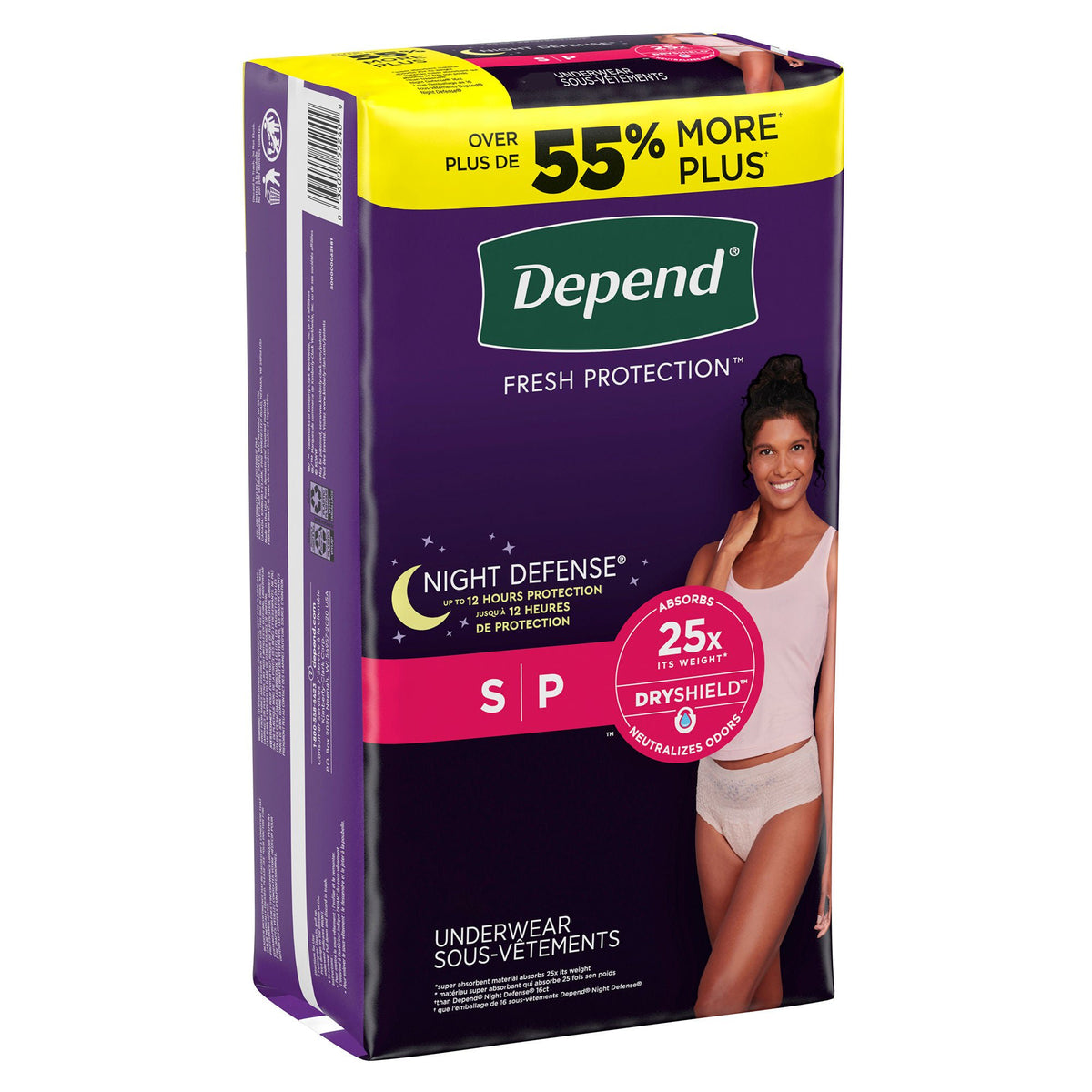 Depend® Night Defense® Women'S Absorbent Underwear, Small, 16/Pk