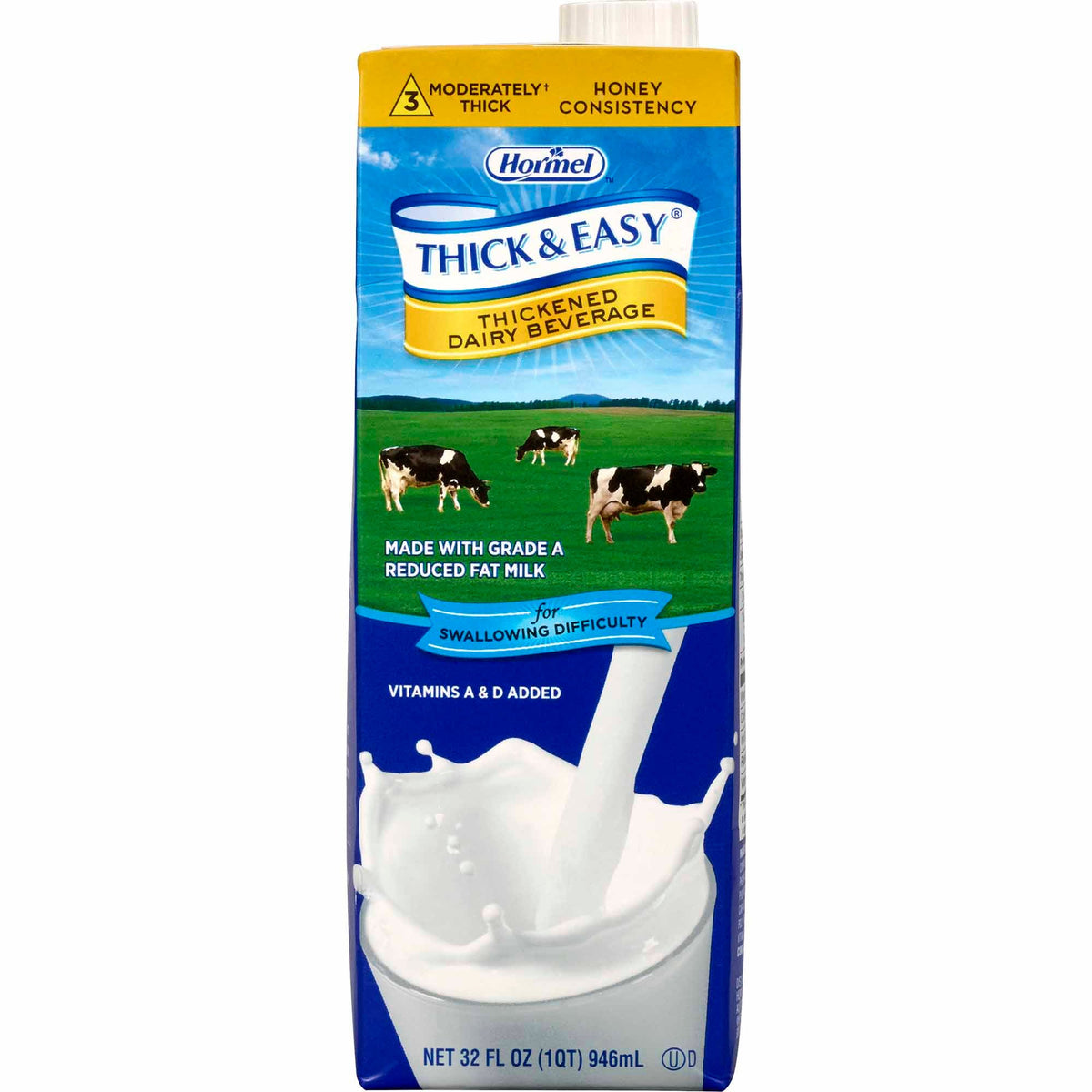 Thick & Easy® Dairy Honey Consistency Milk Thickened Beverage, 32-ounce carton, 8/CS