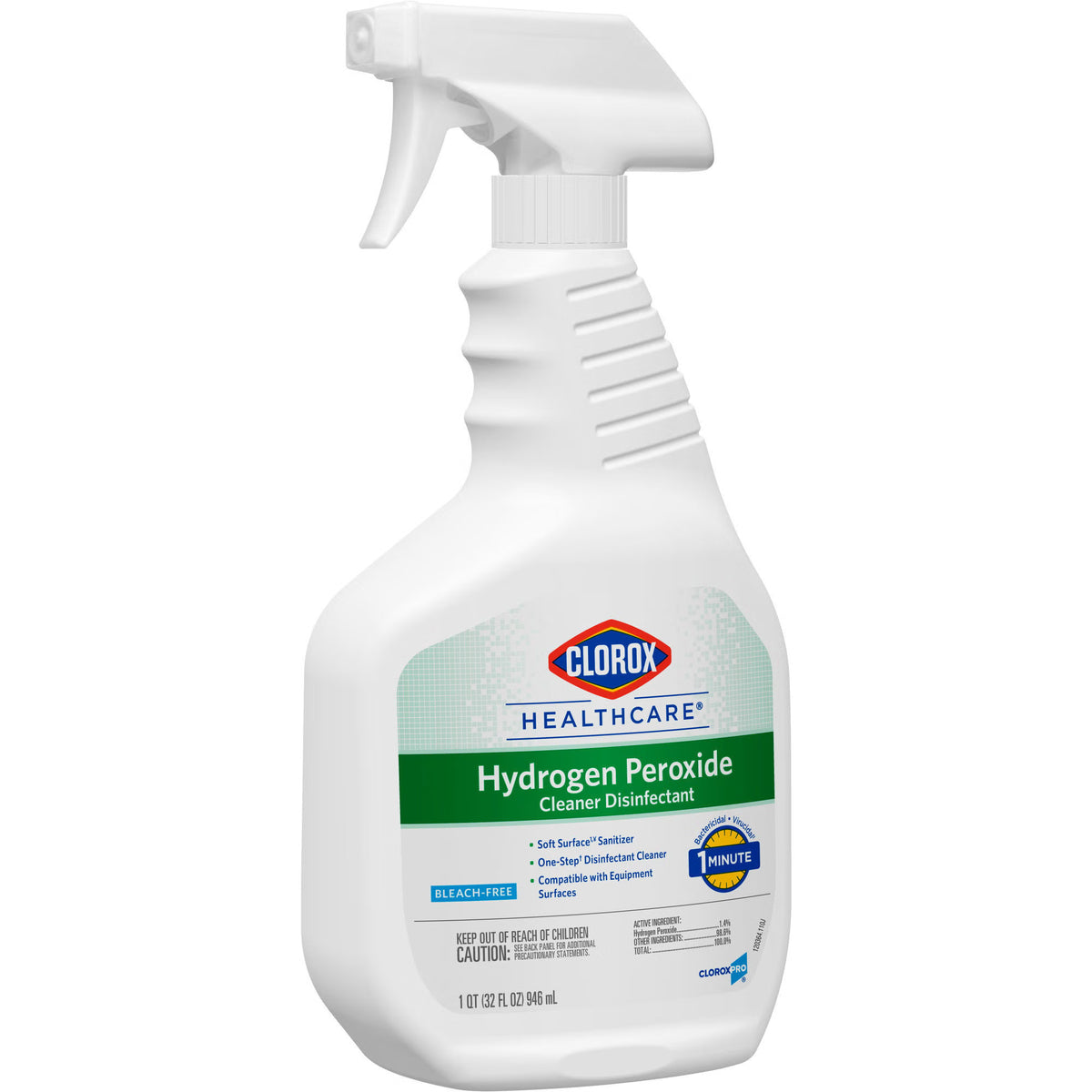 Clorox Healthcare® Hydrogen Peroxide Cleaner Disinfectant, Spray Bottle, 32 Oz., 9/Cs