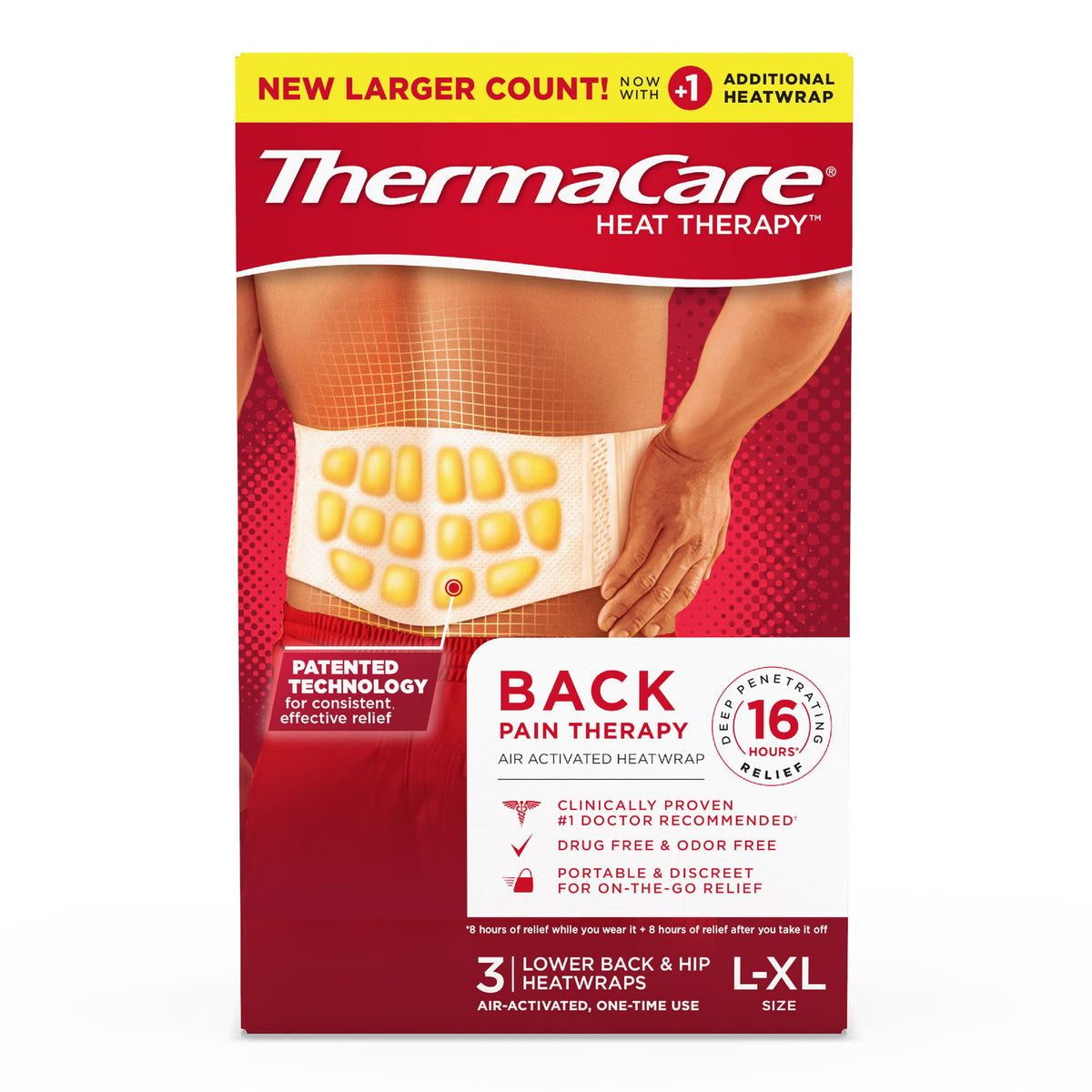 Thermacare® Back Pain Therapy Heatwraps L-Xl, 3/Bx