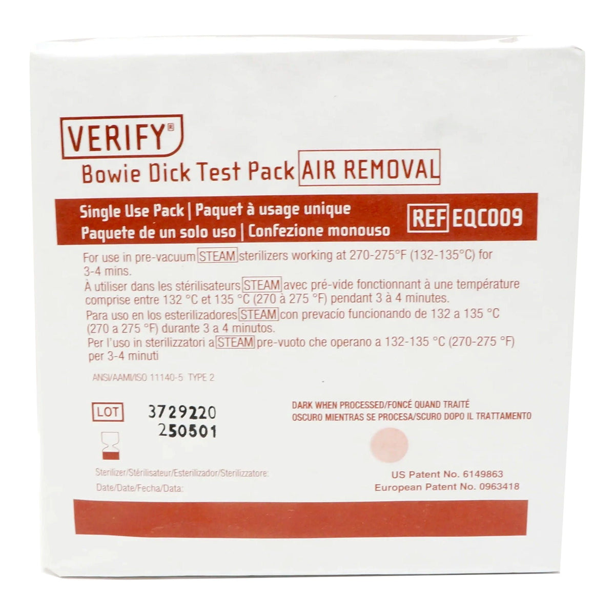Verify™ Sterilization Bowie-Dick Test Pack, 20/BX